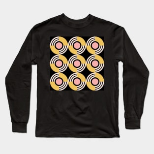 Unique Retro Vinyl Pattern Long Sleeve T-Shirt